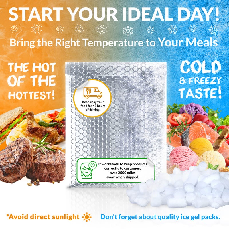 ABC PACK & SUPPLY Thermal Bubble Mailer, 11 x 15 Inch Metallic Foil Insulated Envelopes, 25 Pack Self Seal Waterproof Shipping Mailers - Image 3